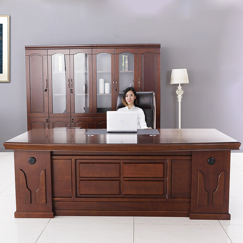 办公室家具大班台高档老板桌子大气董事长总裁桌实木皮22米